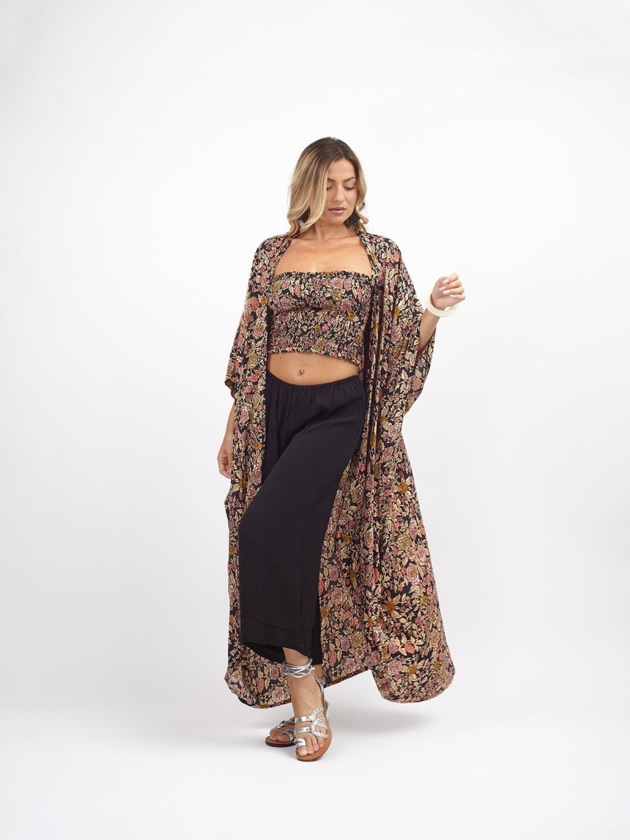 Pantaloni vita bassa rayon Elisabeth - tortora - Bijondo