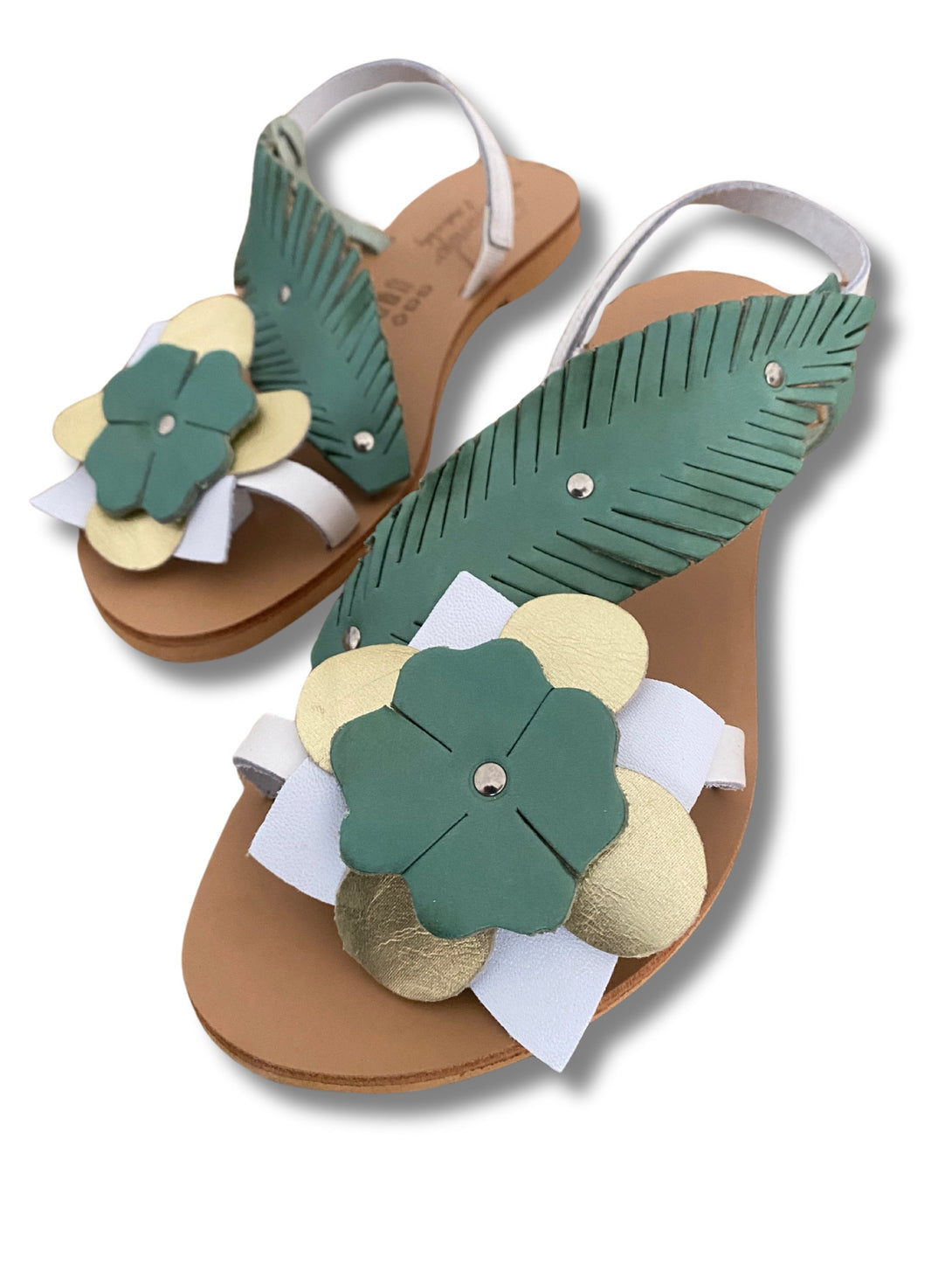 Sandalo in pelle Flower-scarpe-Bijondo-Bijondo