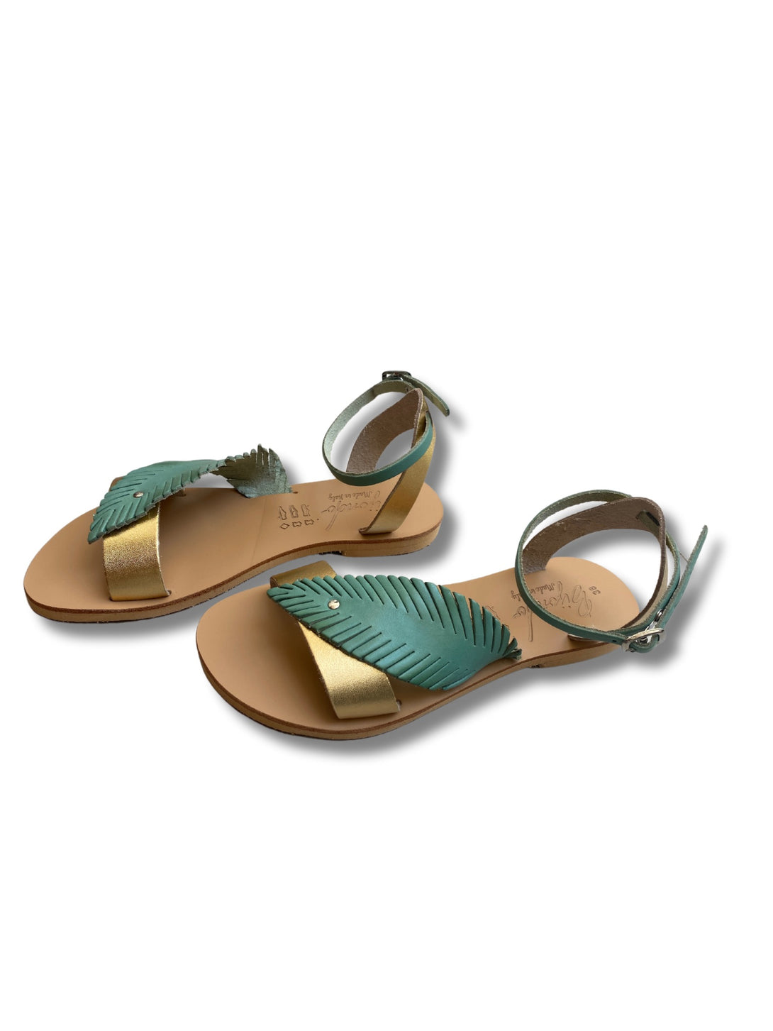 Sandalo in pelle Leaves-scarpe-Bijondo-Bijondo