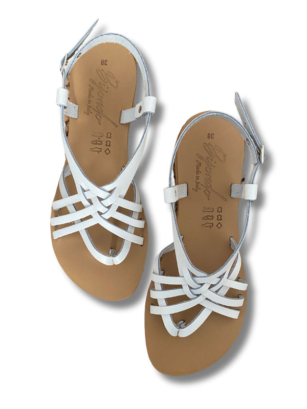 Sandalo in pelle Mila bianco-scarpe-Bijondo-Bijondo