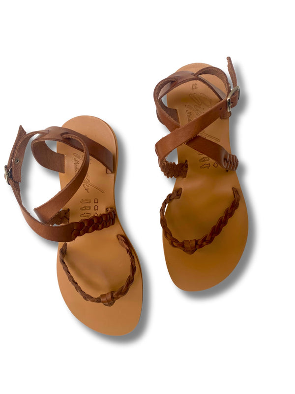 Sandalo in pelle Rosie marrone-scarpe-Bijondo-Bijondo