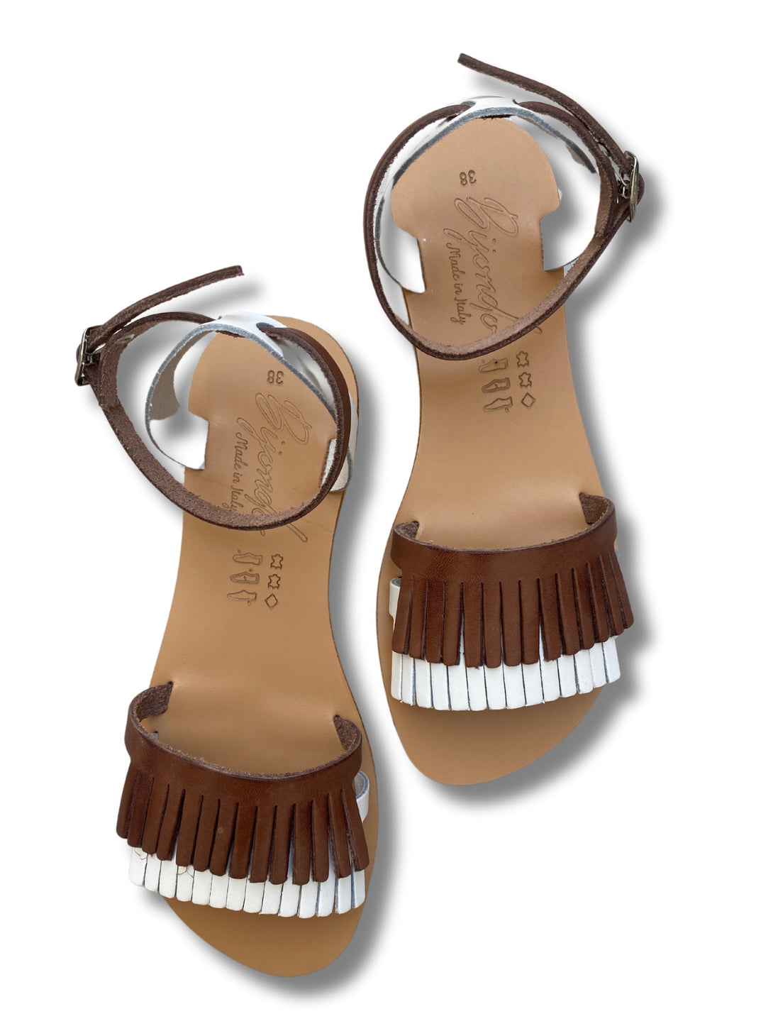 Sandalo in pelle bianco e marrone Nadia-scarpe-Bijondo-maroon-36-Bijondo