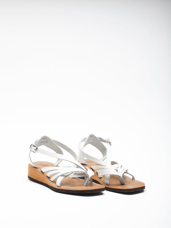 Sandalo in pelle infradito Áurea - bianco - Bijondo