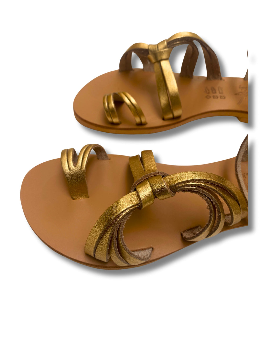 Sandalo in pelle laminato dorato Olaya-scarpe-Bijondo-oro-36-Bijondo