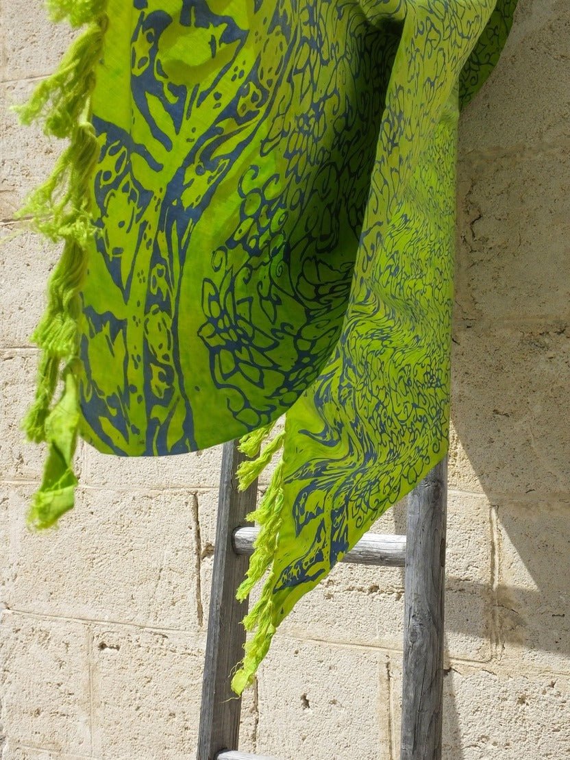 Sarong pareo e telo mare Batik - verde - Bijondo