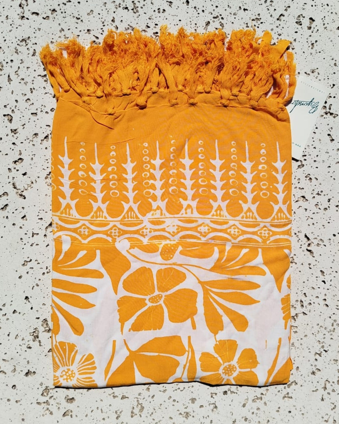 Sarong pareo e telo mare Batik viscosa-Gonna-Bijondo-Arancione-Bijondo