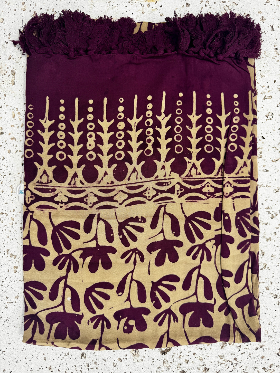 Sarong pareo e telo mare Batik viscosa-Gonna-Bijondo-Bordeaux-Bijondo