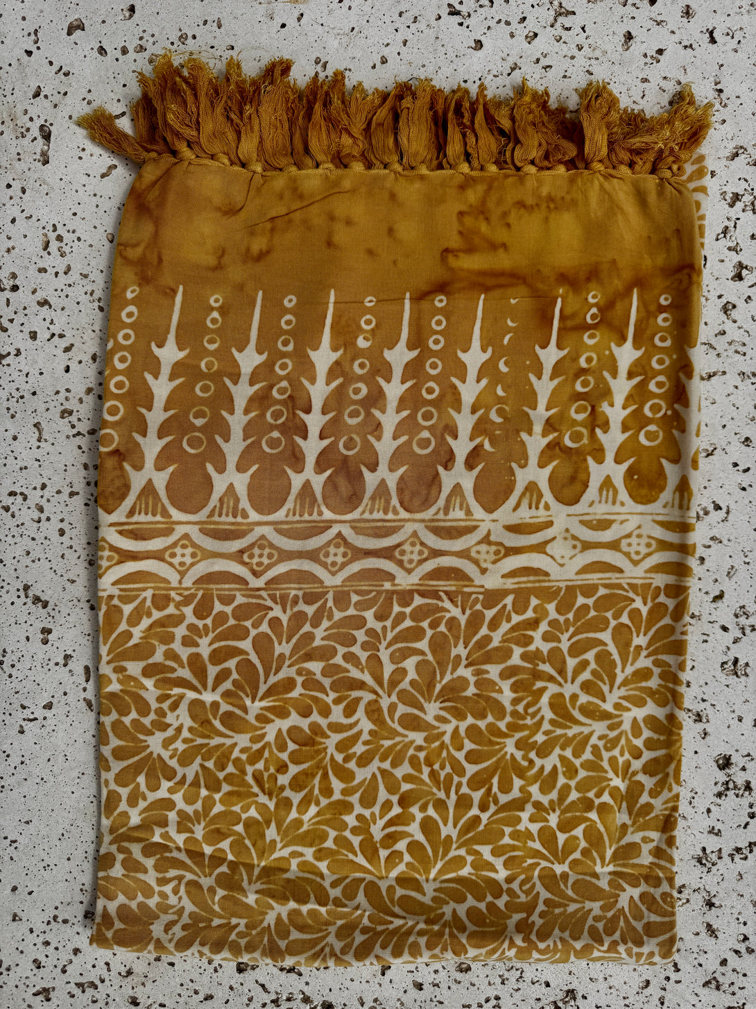 Sarong pareo e telo mare Batik viscosa-Gonna-Bijondo-Senape-Bijondo