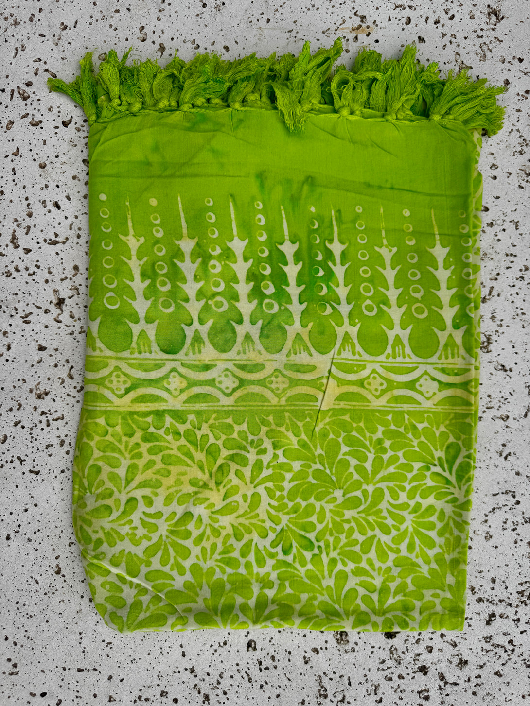 Sarong pareo e telo mare Batik viscosa-Gonna-Bijondo-Verde Acido-Bijondo