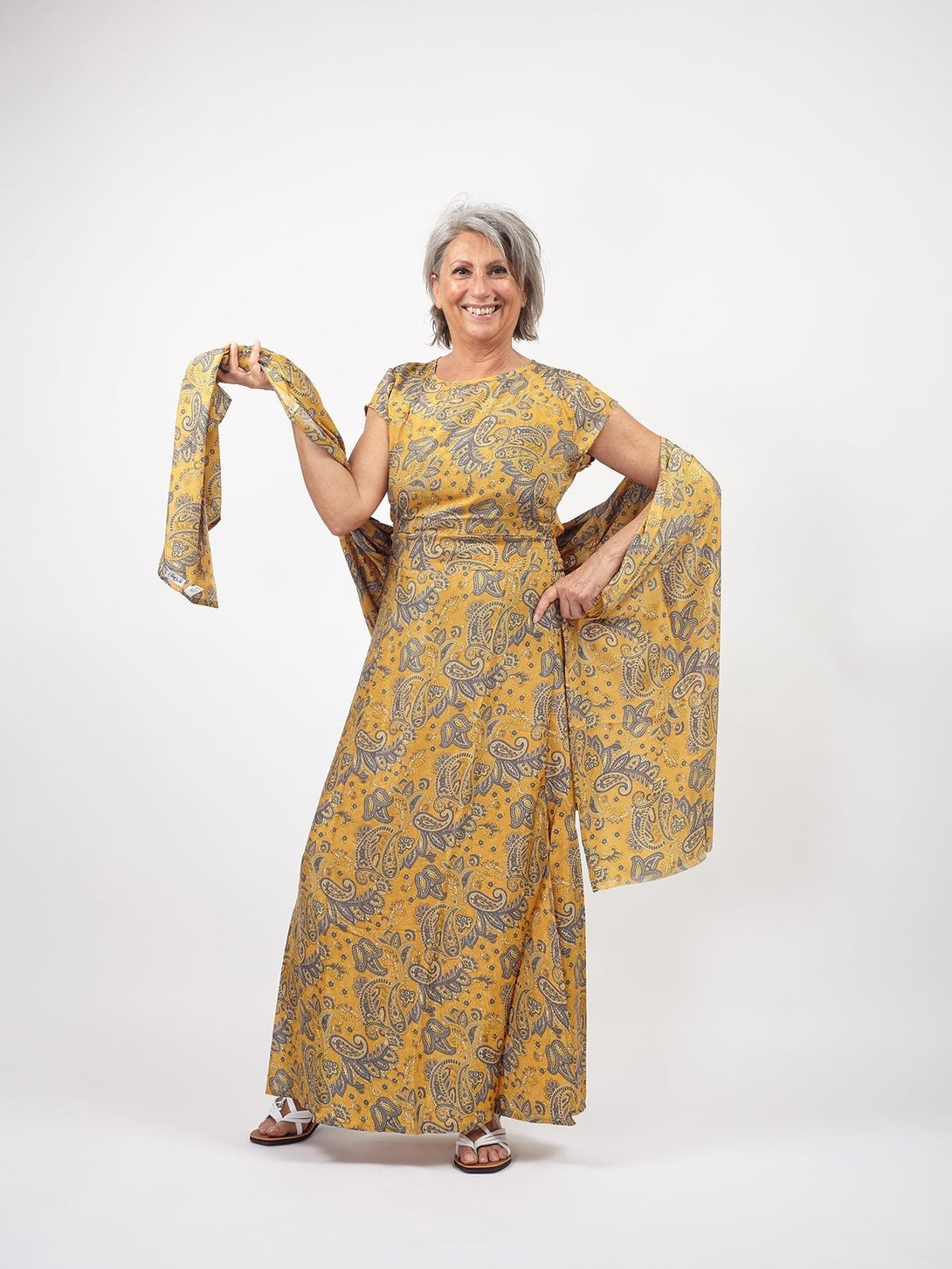 Sciarpa Pareo in seta Kauane - nero boho - Bijondo