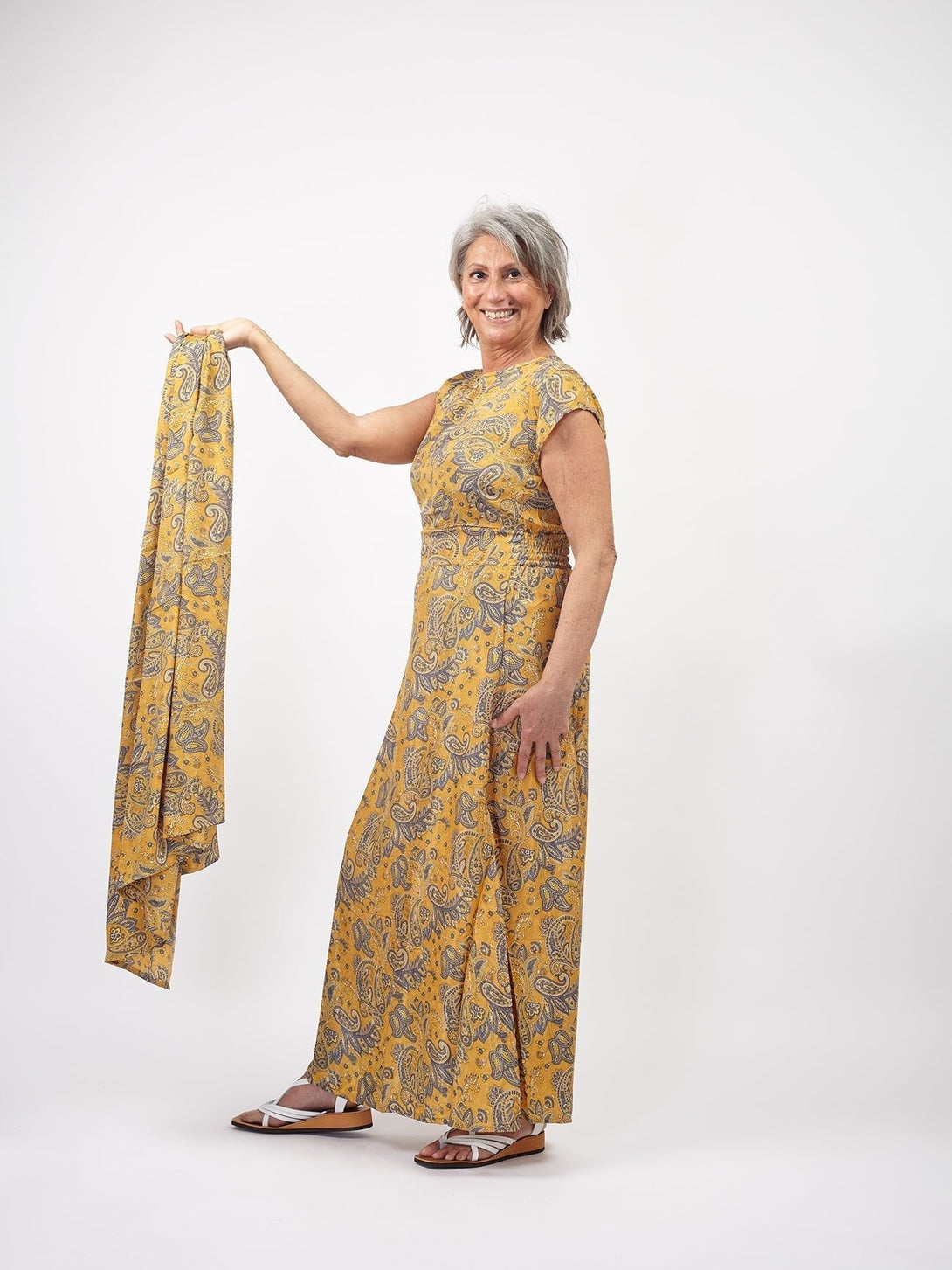 Sciarpa Pareo in seta Kauane - nero boho - Bijondo