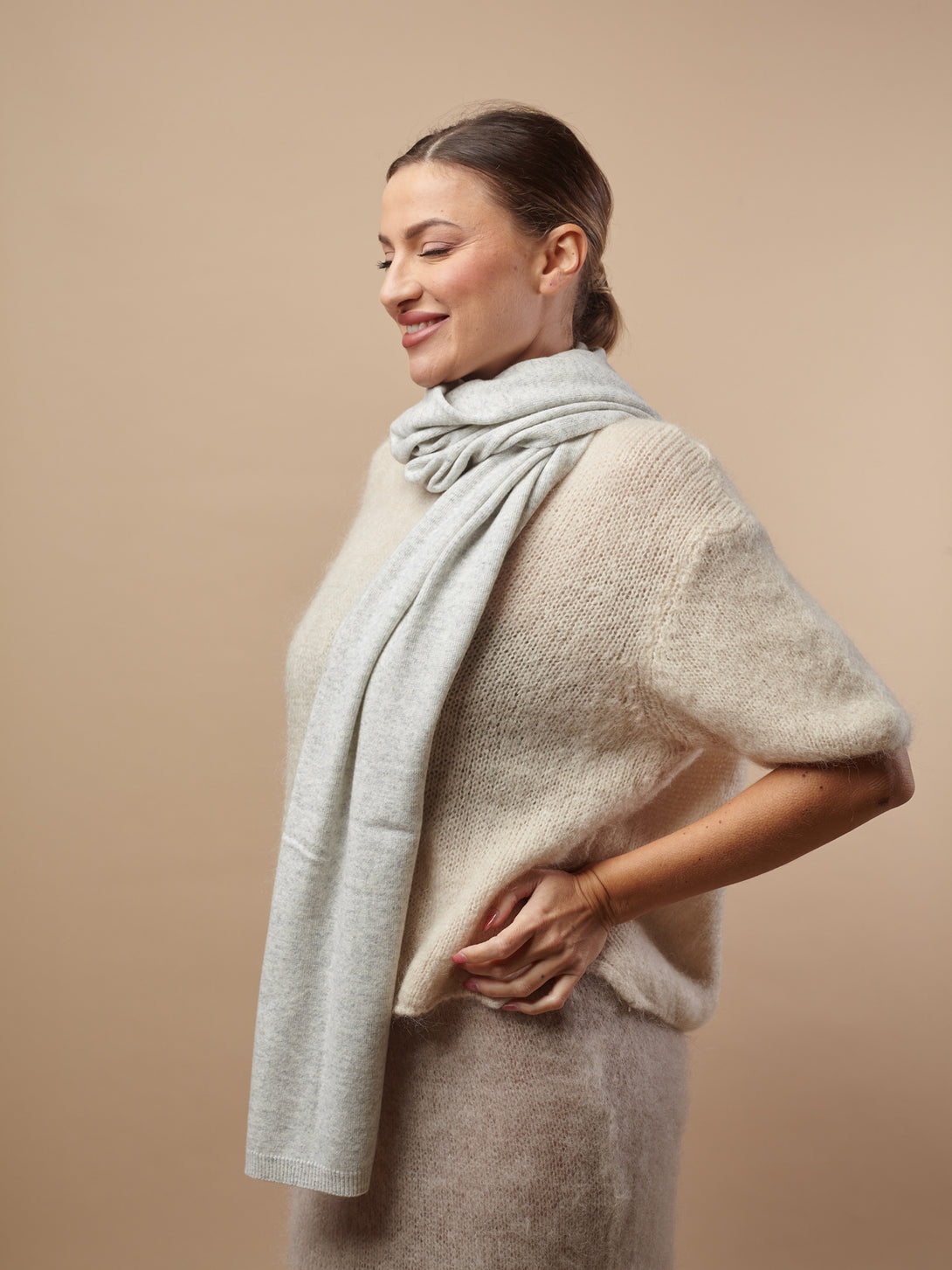 Sciarpa lana e cashmere Aila-sciarpa-Bijondo-Grigio-Bijondo