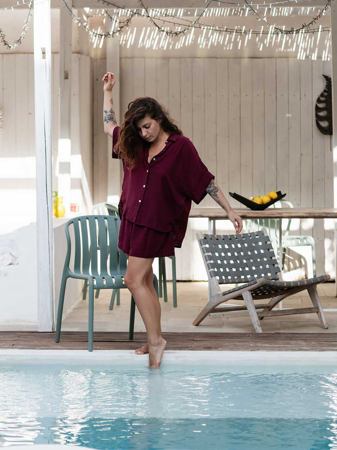 Set Shorts & Camicia Sally viscosa-Set-Bijondo-Bijondo