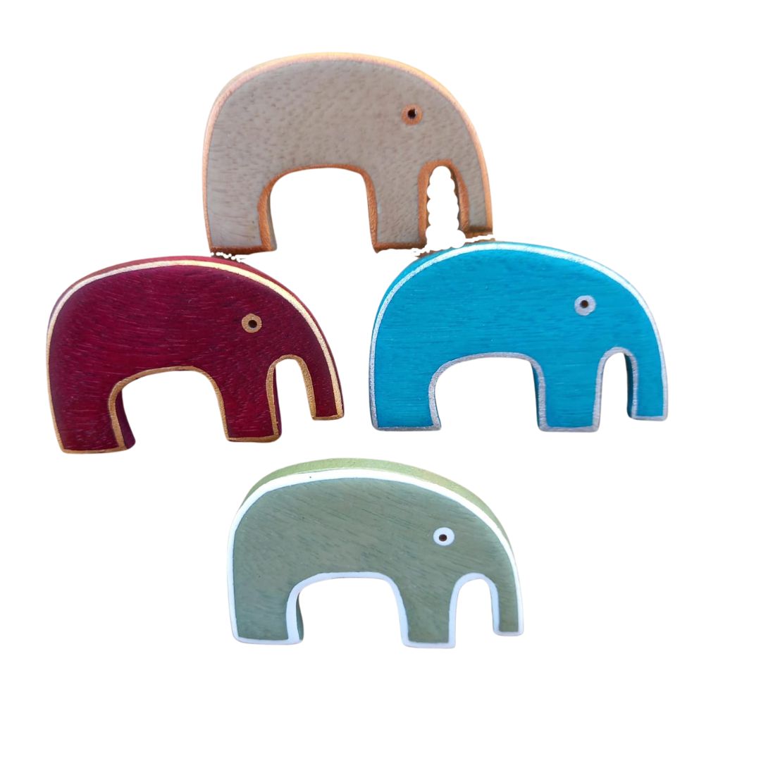 Spilla legno Animals-orso beige-Bijondo