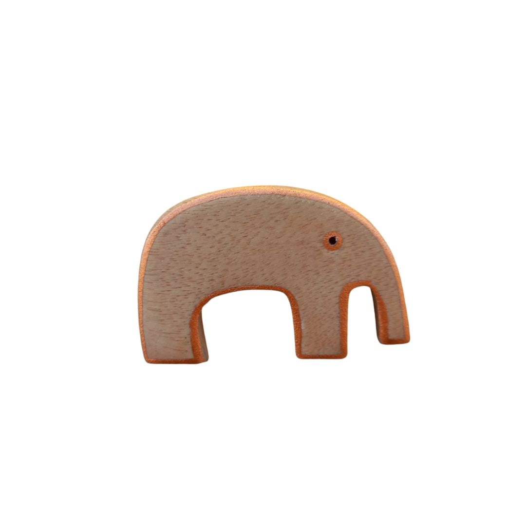 Spilla legno Animals-elefante beige-Bijondo