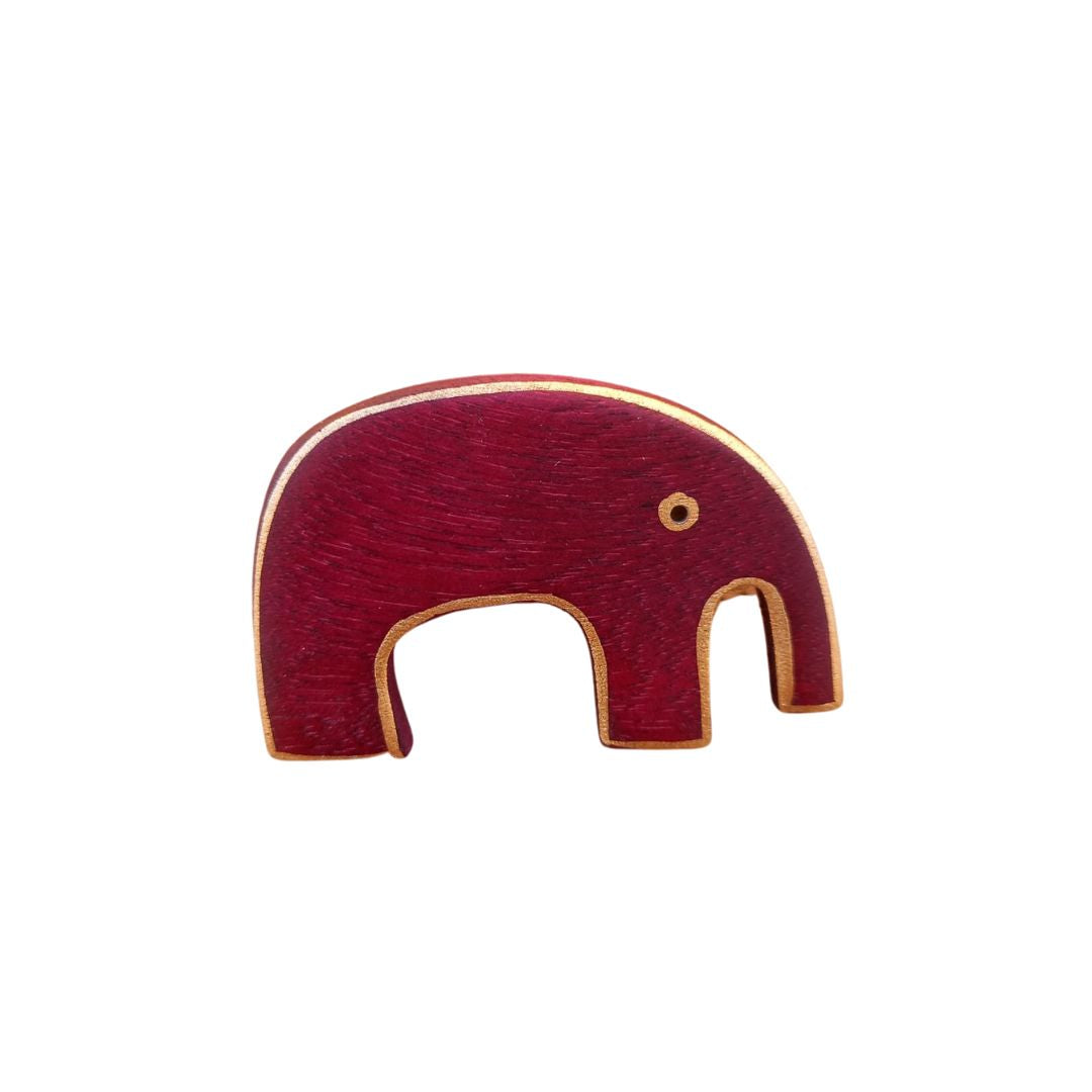 Spilla legno Animals-elefante bordeaux-Bijondo