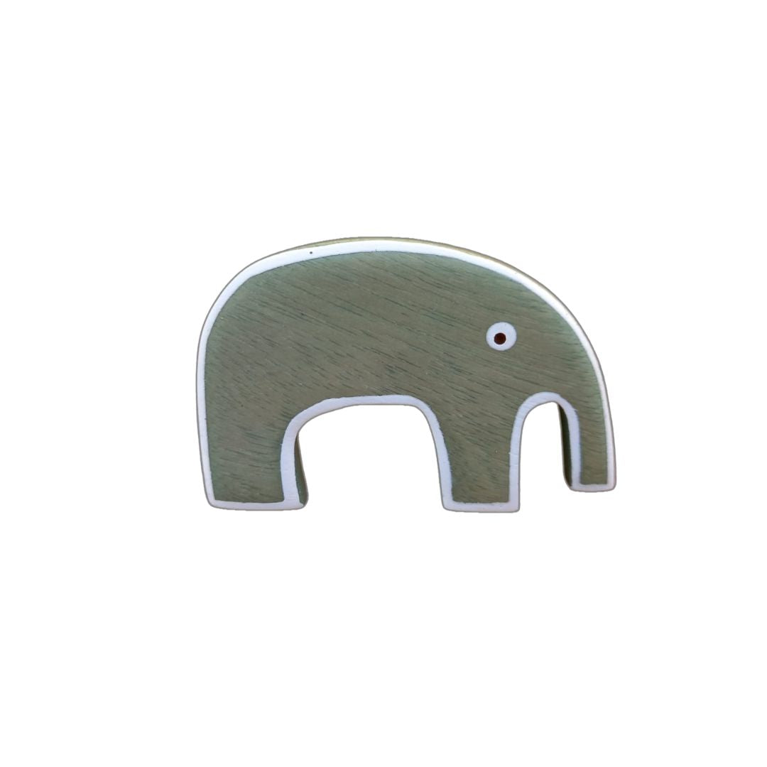 Spilla legno Animals-elefante verde menta-Bijondo