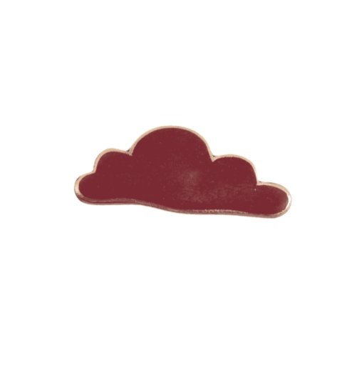 Spilla legno Nuvoletta - bordeaux - Bijondo