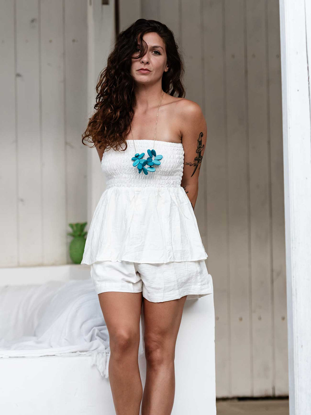 Top "Lena" in Viscosa Lucida-top-Bijondo-Bianco-Bijondo