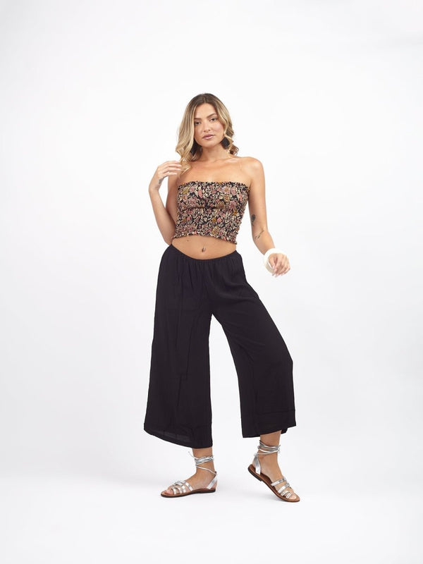 Top crop fascia elastica Michelle - nero - Bijondo