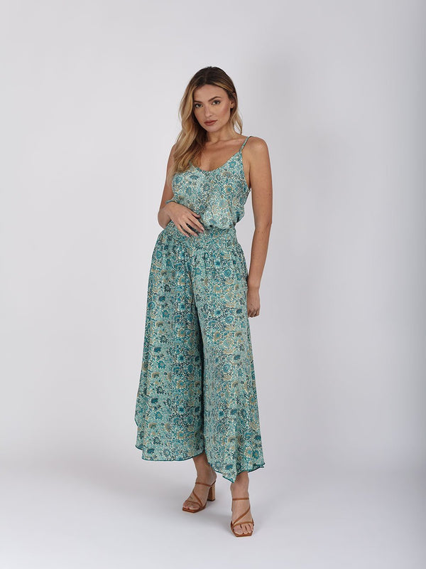 Top in seta Kamala - celeste - Bijondo