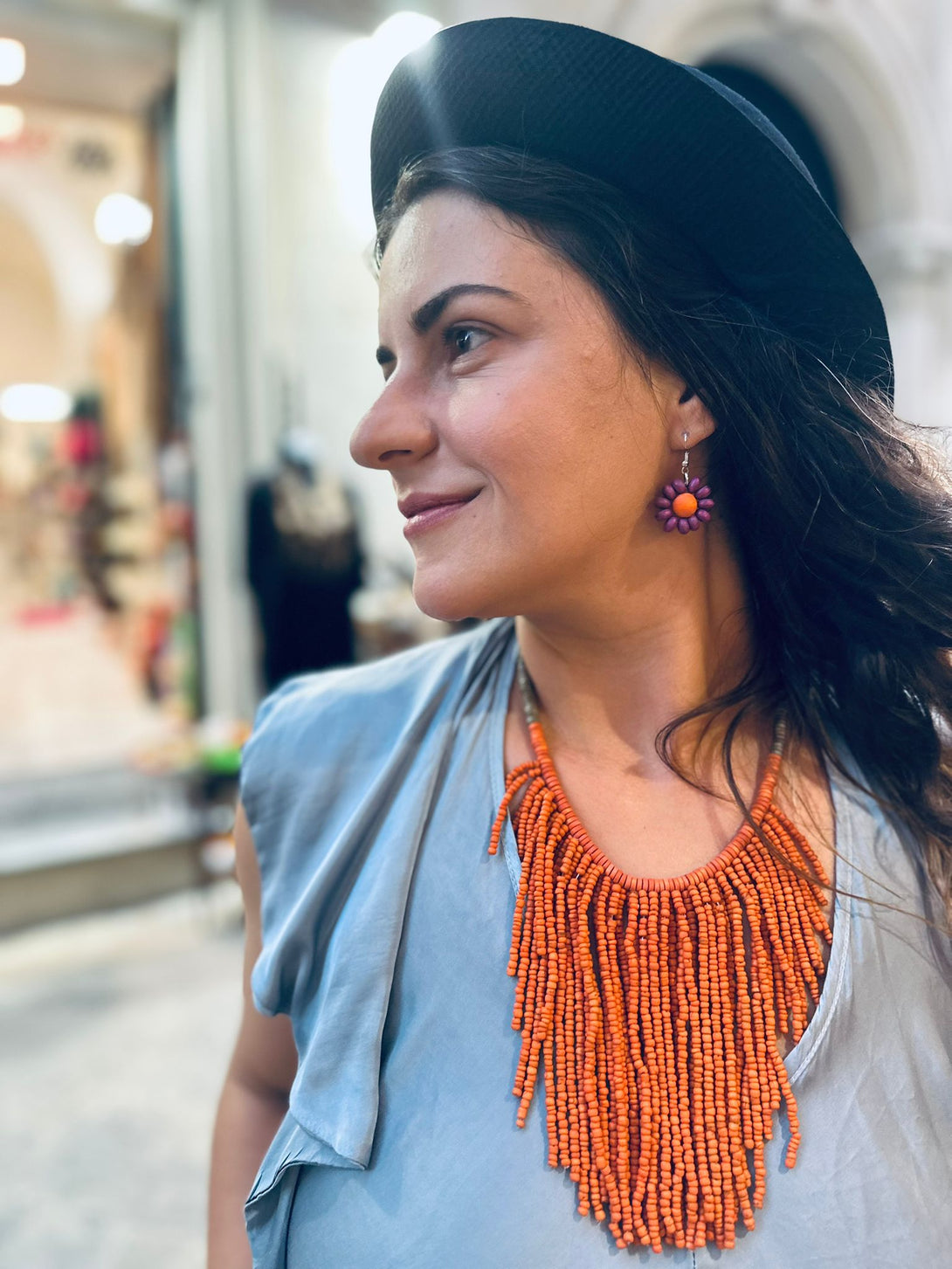 Top rouches schiena scoperta Perla-grigio perla-S-Bijondo