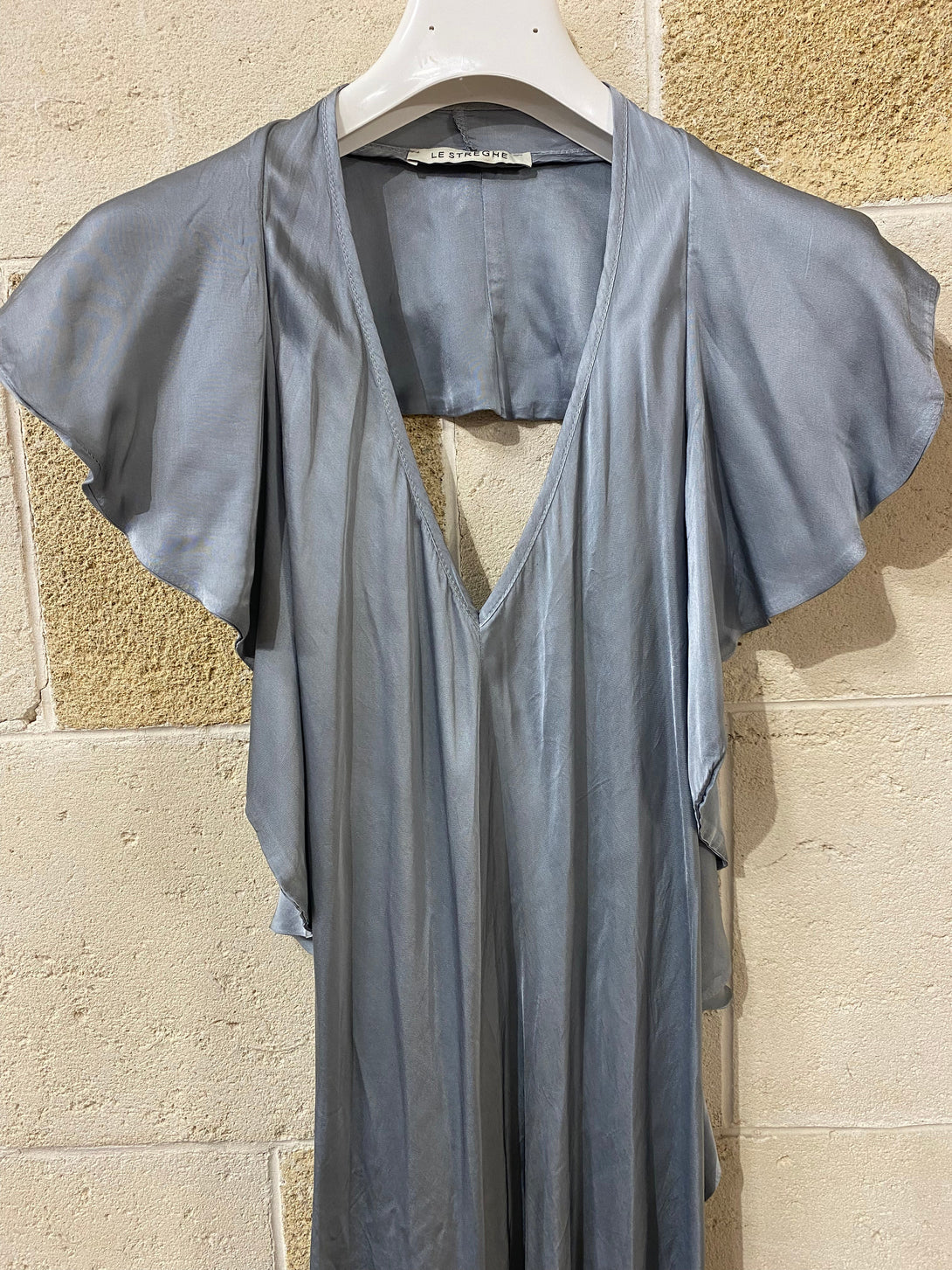 Top rouches schiena scoperta Perla-grigio perla-S-Bijondo