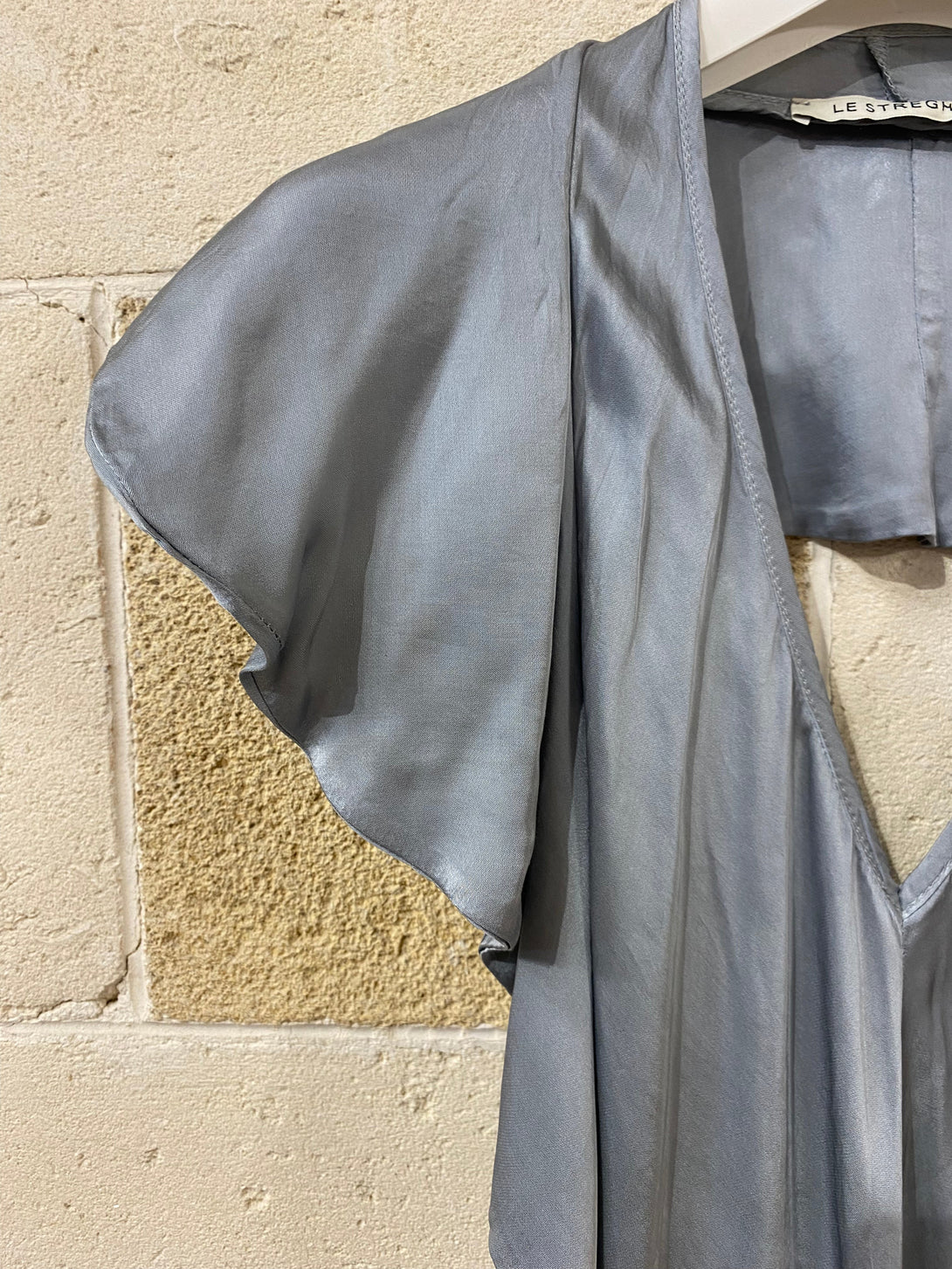 Top rouches schiena scoperta Perla-grigio perla-S-Bijondo