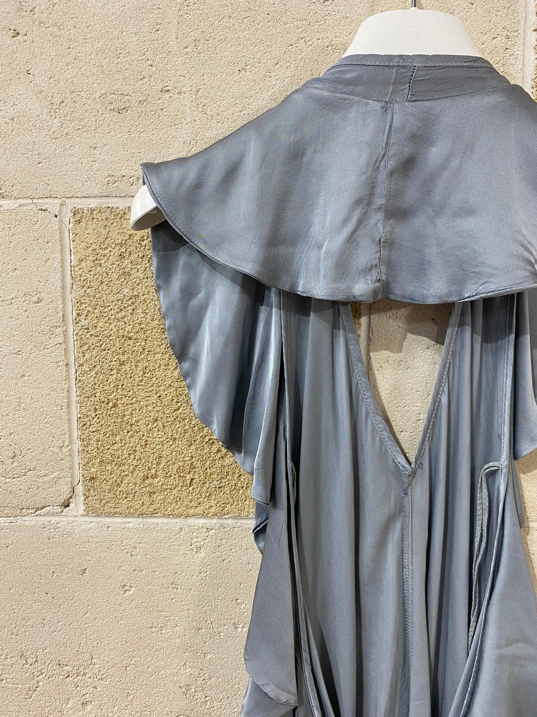 Top rouches schiena scoperta Perla-grigio perla-S-Bijondo