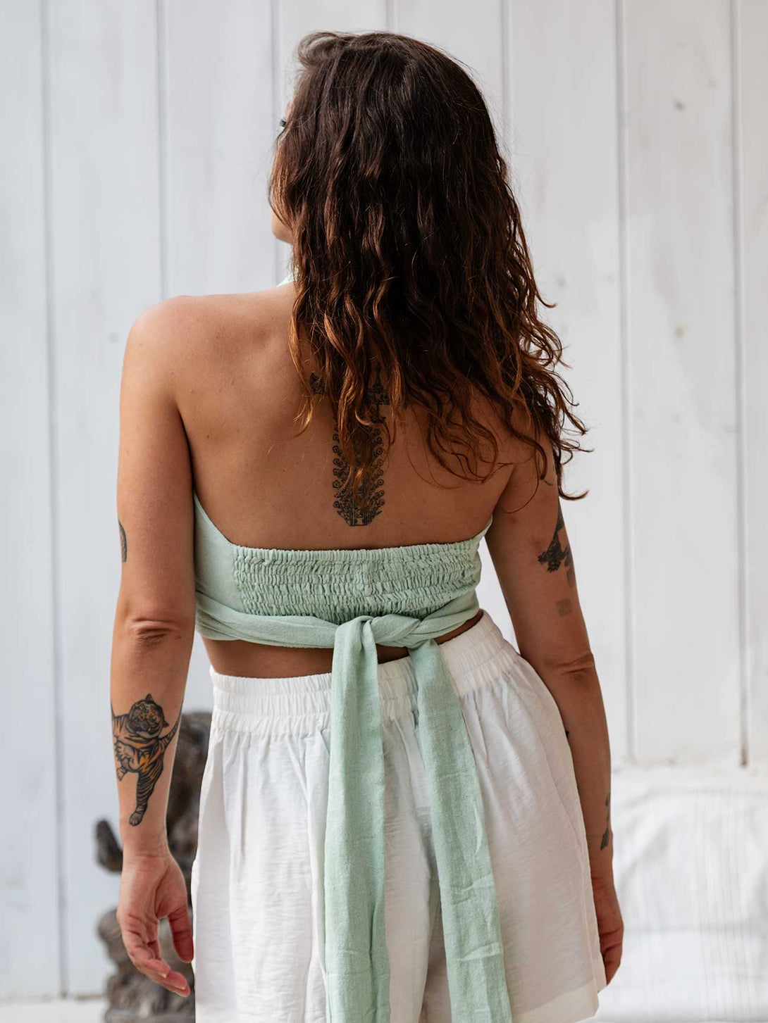 Top wrap trasformabile cotone greige Greta-top-Bijondo-Bijondo