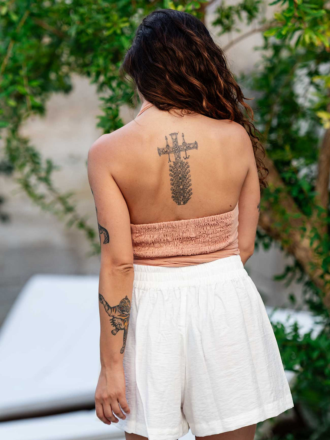 Top wrap trasformabile cotone greige Greta-top-Bijondo-Bijondo