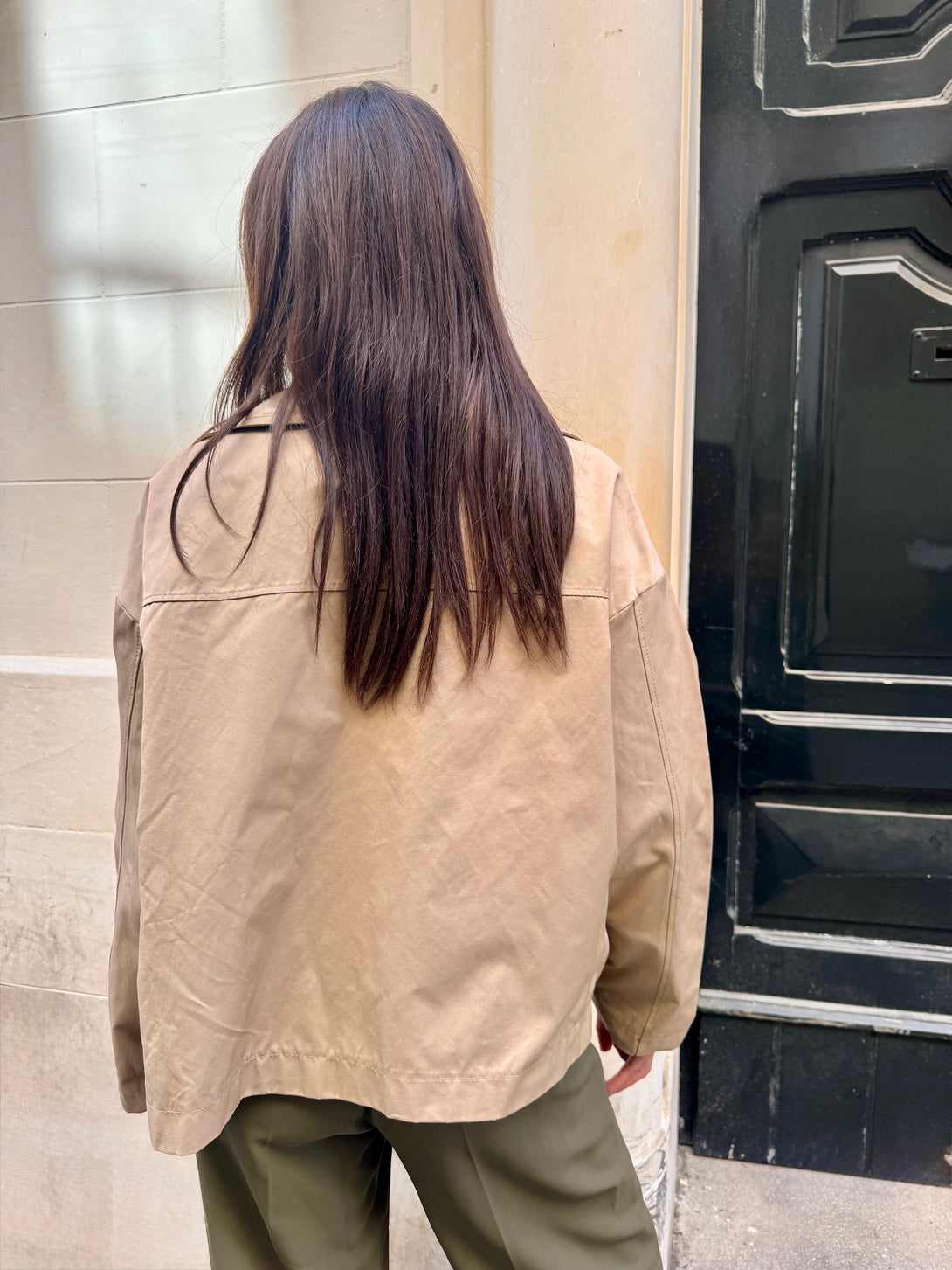 Trench corto beige Myla-giacca-Bijondo-Bijondo