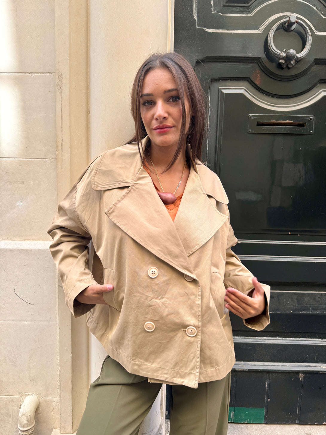 Trench corto beige Myla-giacca-Bijondo-Beige-S-Bijondo