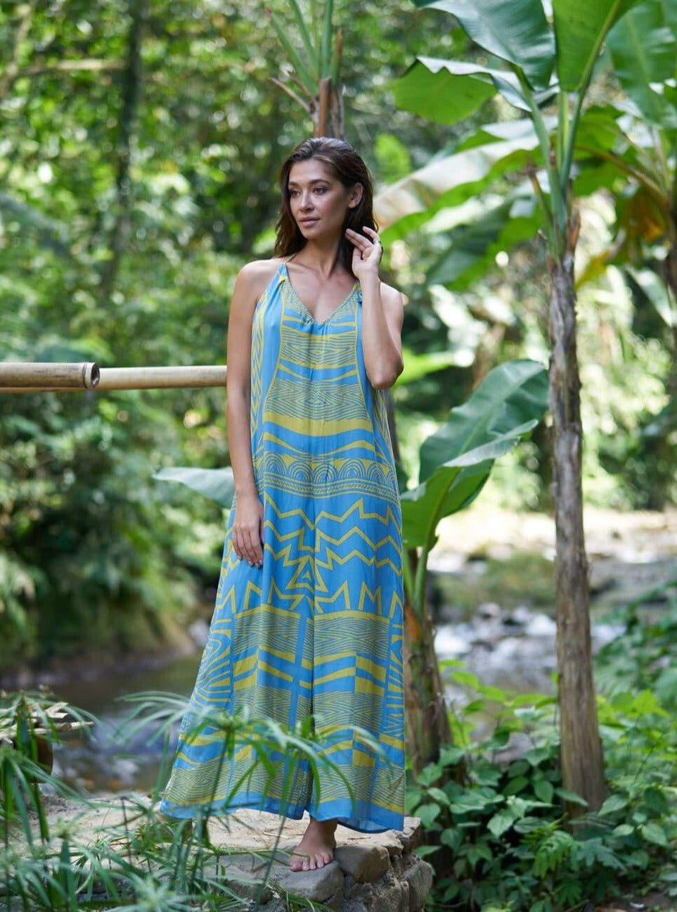 Tuta Dani rayon leggero - azzurro - Bijondo