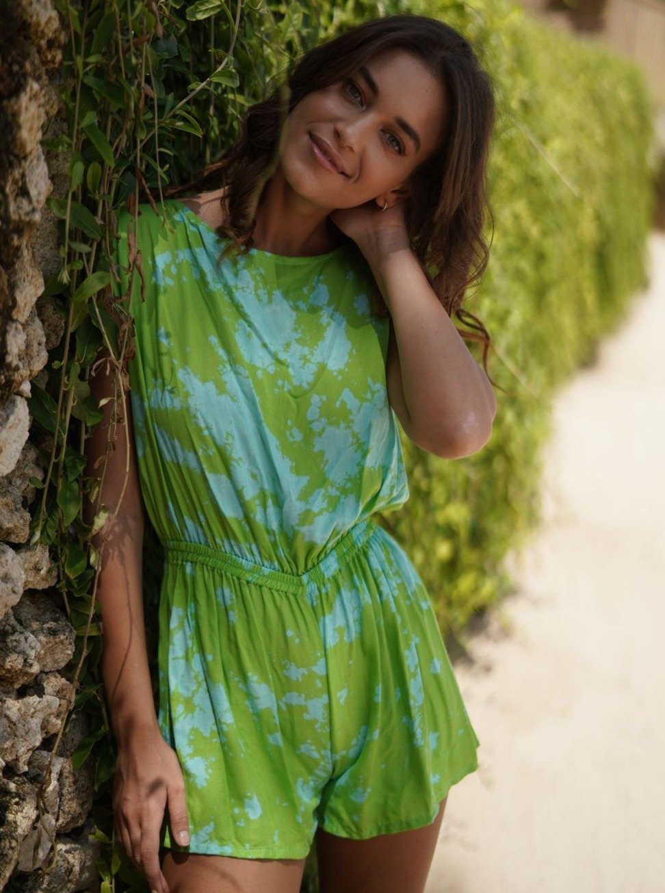 Tuta Delphine Tie Dye - verde - Bijondo