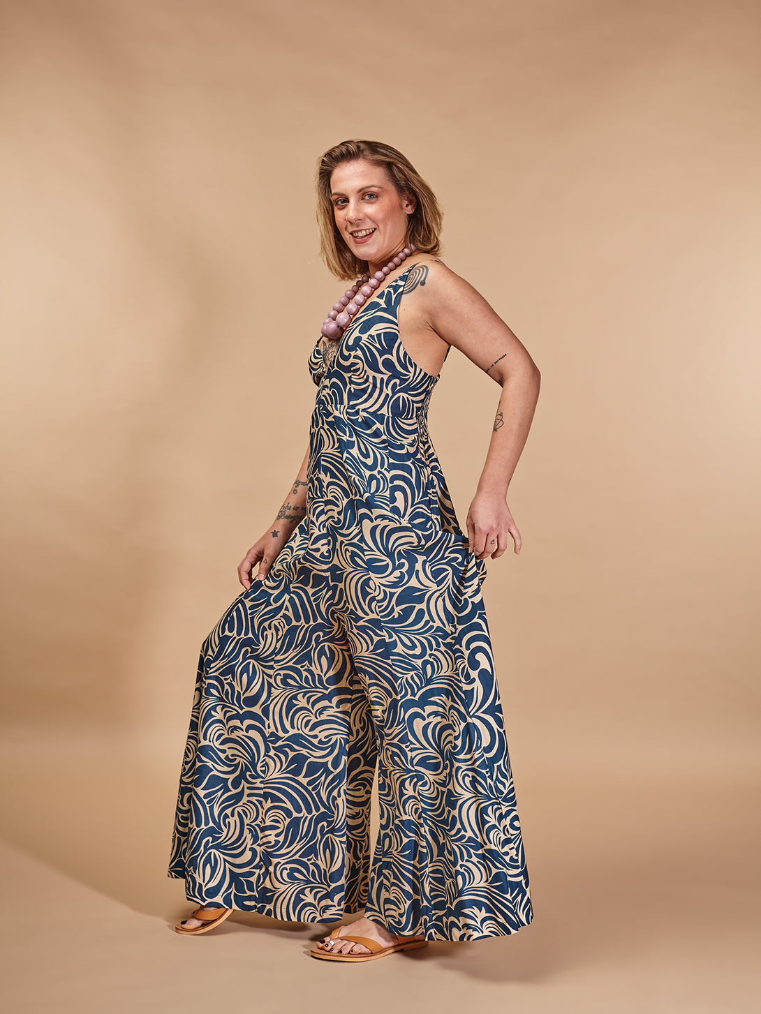 Tuta bretelle rayon gamba ampia Melita-Tuta-WhyY-Blu-S-M-Bijondo