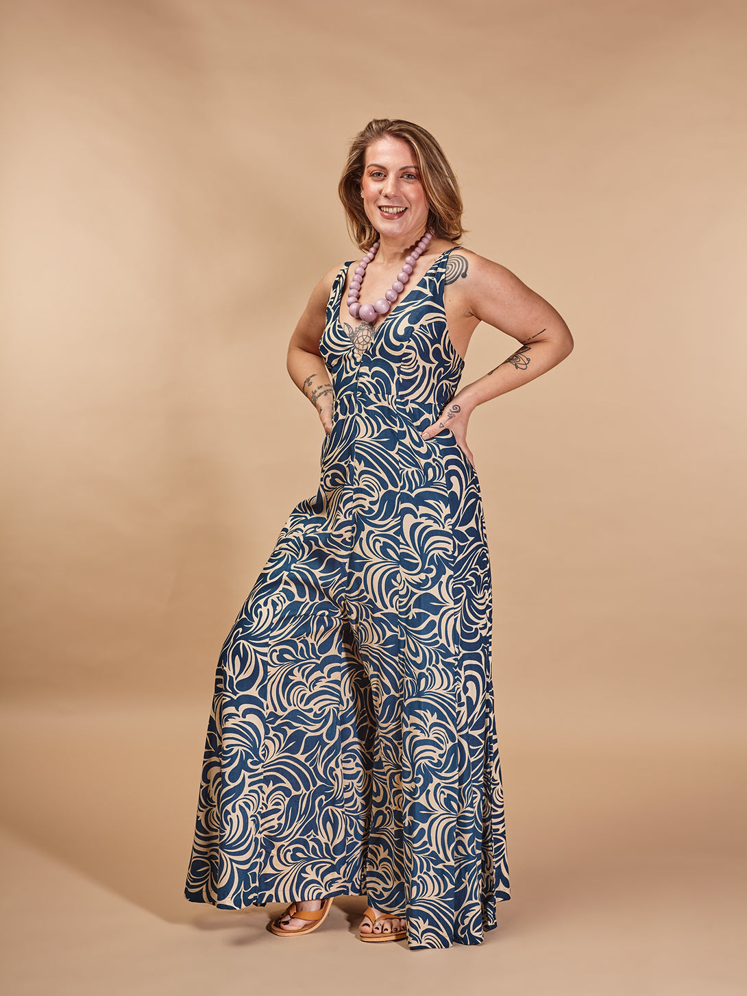 Tuta bretelle rayon gamba ampia Melita-Tuta-WhyY-Bijondo