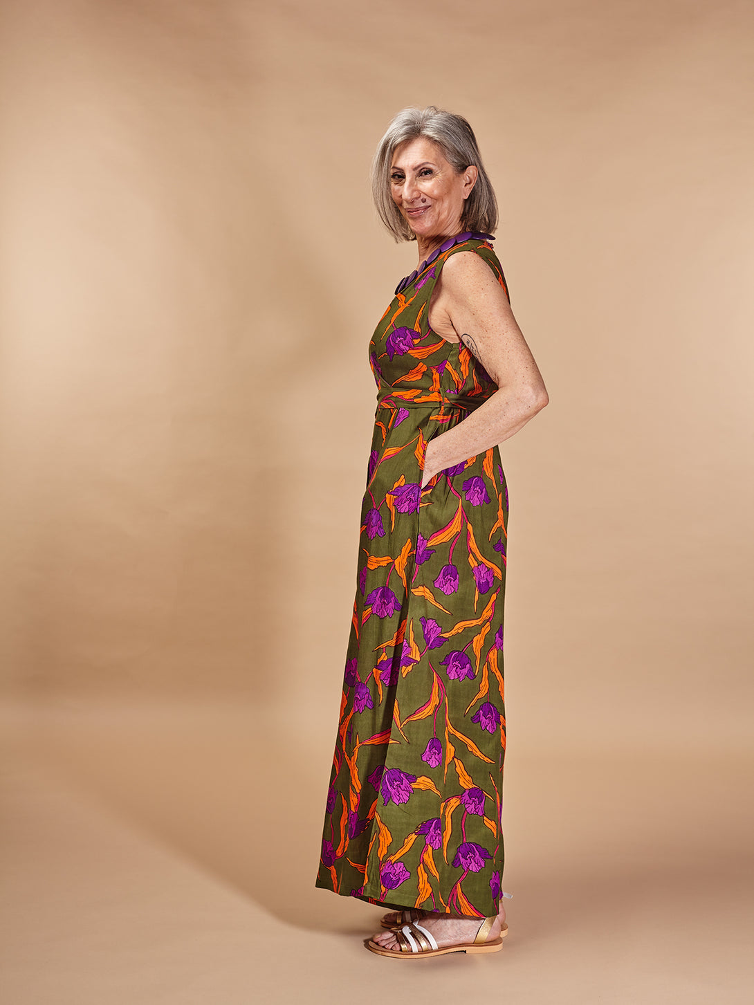 Tuta elegante viscosa fiori Tulip-Tuta-Bijondo-Bijondo