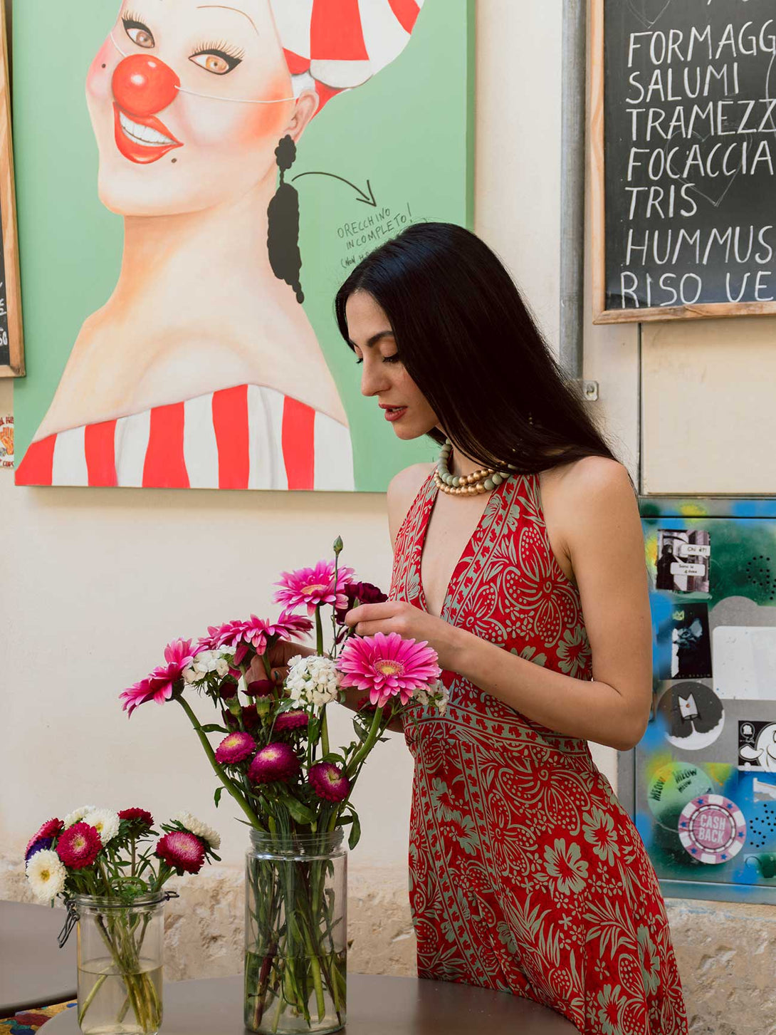 Tuta lunga in seta schiena scoperta Elisa-Tuta-WhyY-rosso-taglia unica-Bijondo