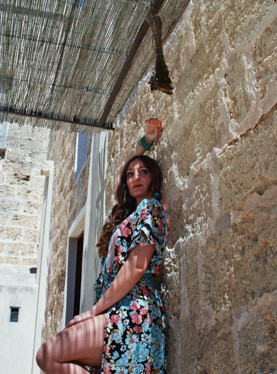 Tuta pantalone a palazzo stile Thai Uzma - verde - Bijondo