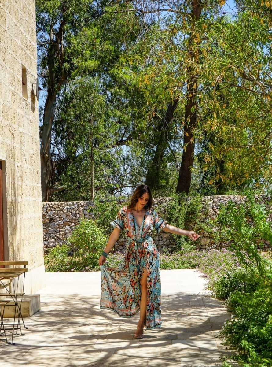 Tuta pantalone a palazzo stile Thai Uzma - verde - Bijondo