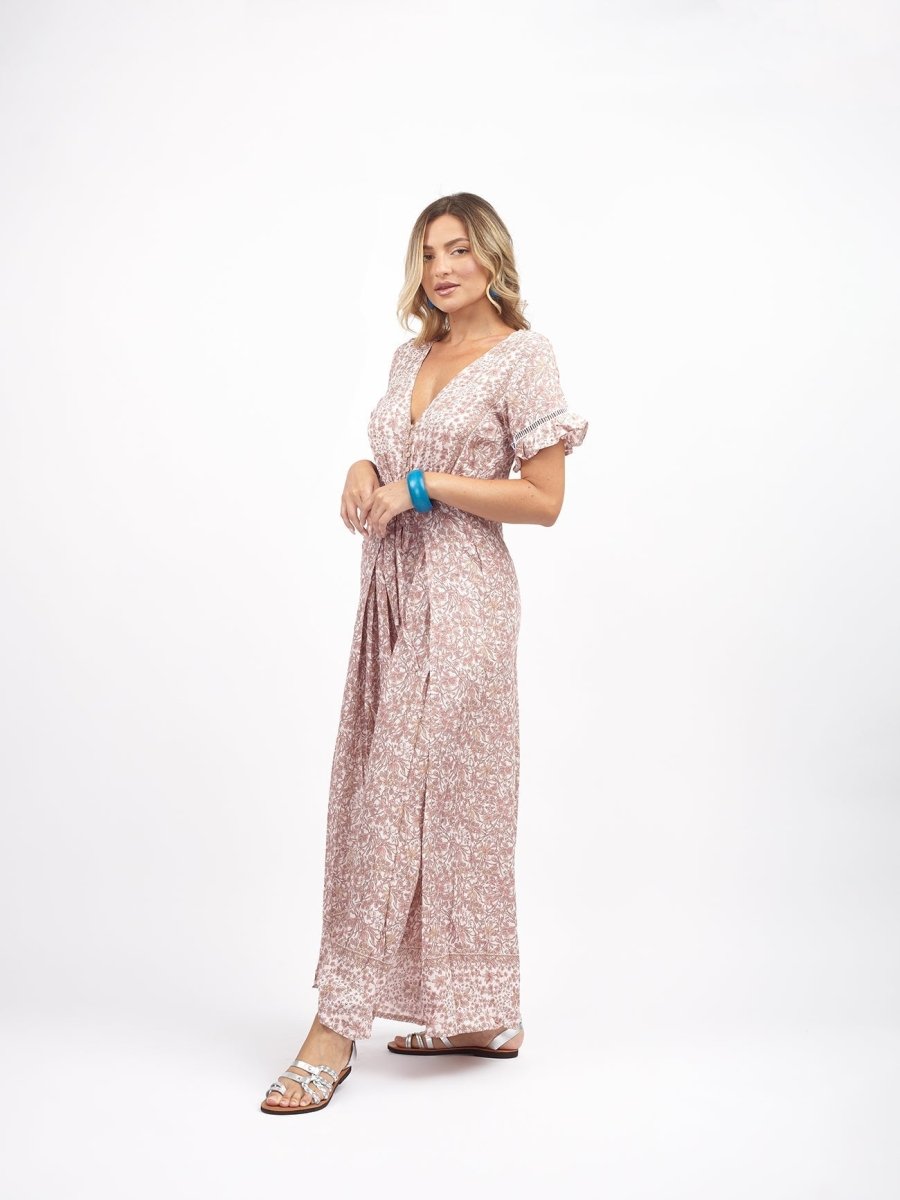 Tuta pantalone a palazzo stile Thai Uzma - rosa - Bijondo