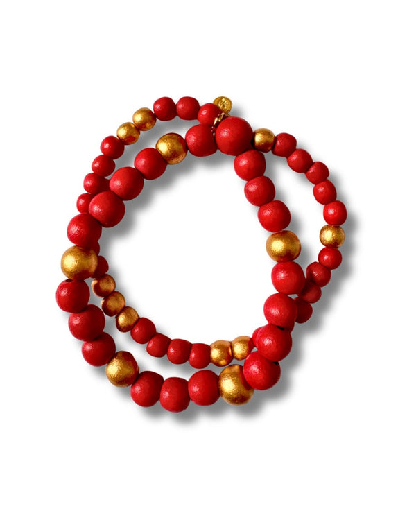 Bracciale legno X-mas metallic 🎄