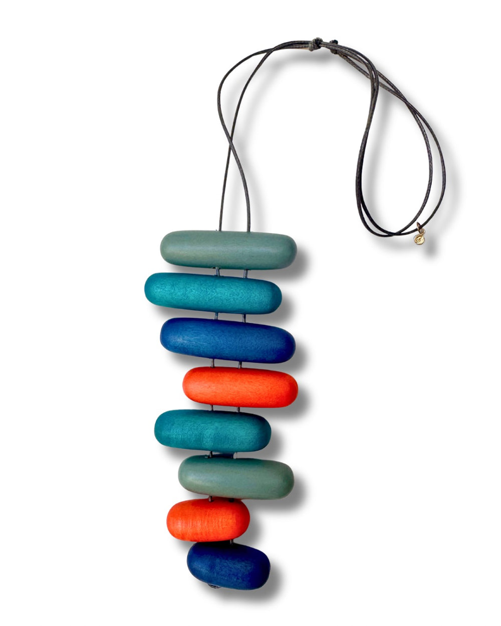 SPLENDIDA COLLANA FESTONE con frange perline nere pesanti fatta a mano