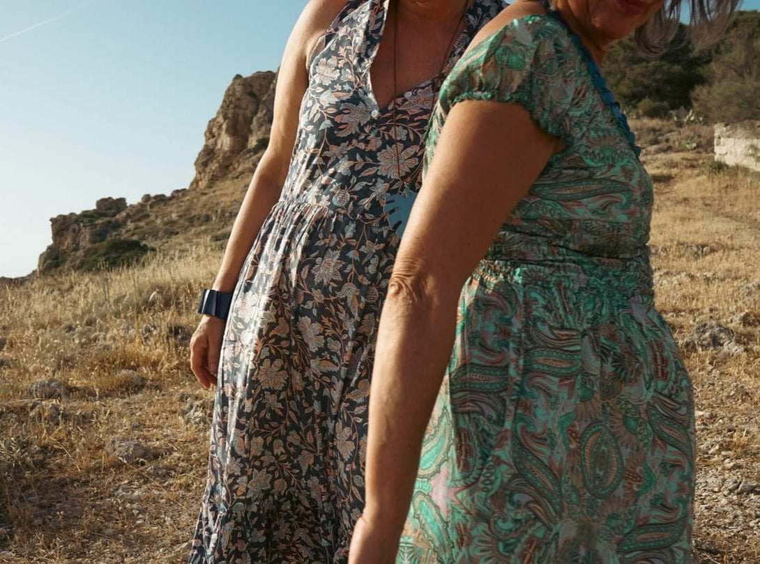 Vestito Blaise Seta - pesca - Bijondo