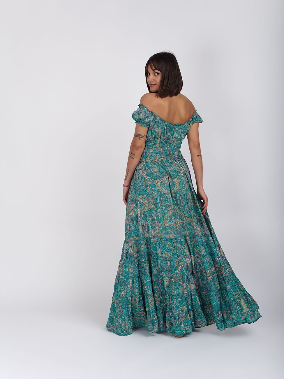 Vestito Blaise Seta - turchese - Bijondo