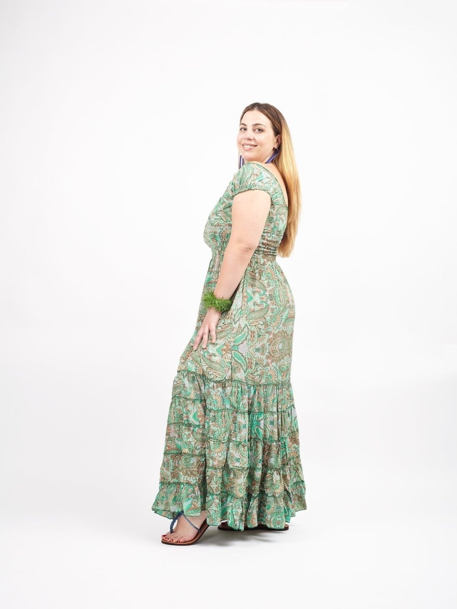 Vestito Blaise Seta - verde - Bijondo