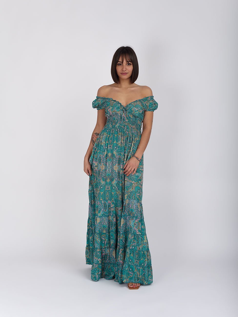 Vestito Blaise Seta - turchese - Bijondo