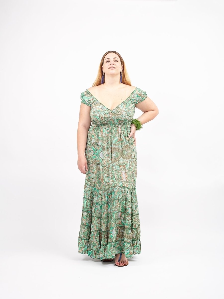 Vestito Blaise Seta - verde - Bijondo