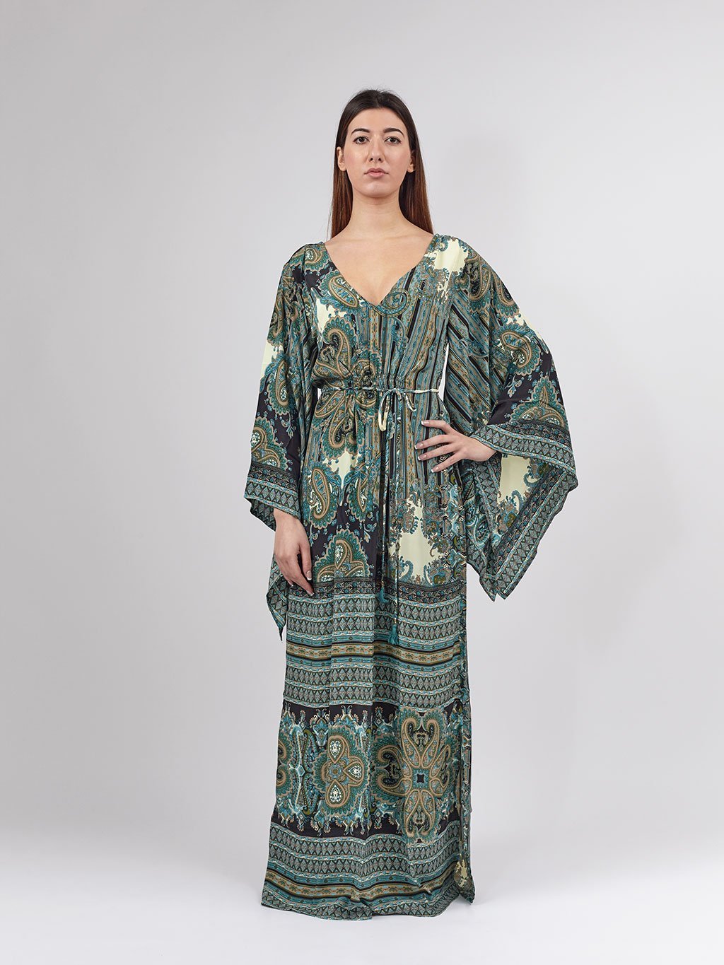 Vestito Caftano Linda - verde - Bijondo